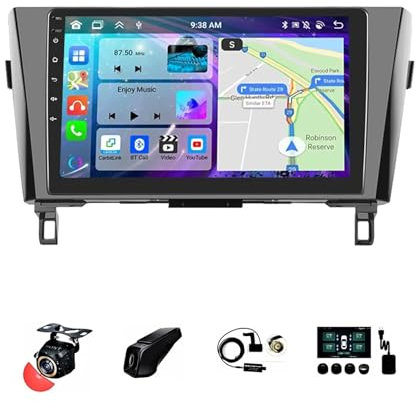 10 Pulgadas Android 13 Doble DIN Radio de Coche para Nissan Qashqai J11 X-Trail-3 T32 2013 - 2017 con CarPlay inalámbrico GPS Navi Cámara de Respaldo Controles del volante Bluetooth(Size:T1[1+16G])
