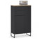 Stella Trading Denver Badezimmer Kommode in Schwarz/Evoke Eiche Optik FSC-Zertifiziert - Badezimmerschrank Bad Schrank mit viel Stauraum - 60 x 106 x 32 cm (B/H/T)