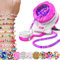 Roaxkois Elektrischer Bead Spinner, Perlen Spinner für Armbänder Making, Bracelet Making Kit mit 3 Großer Ösenperlennadel, Bastelset für Kinder, Ideal für Armbänder und Halsketten (Rot)