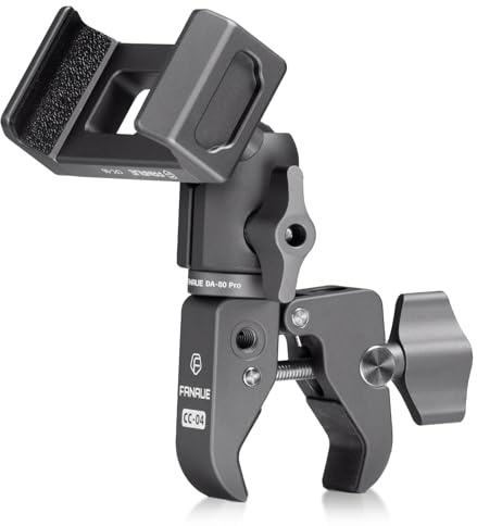 FANAUE Motorcycle Phone Mount with 1 Ball Head Adapter, Bike Phone Mount [1s Lock][Secure Protection], 360° Rotatable Phone Holder for Mountain Bike/ATV/Scooter Handlebar Fit for 6-8.5 Phone