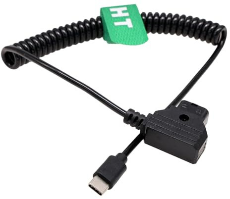 HangTon Power Cable for DJI SDR Transmission RX TX and Focus Pro Motor, Tilta Nucleus Nano II Wireless Focus Motor, D-tap to USB-C USB Type C Coiled 40-70cm