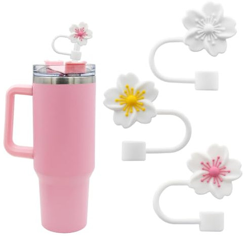 TELAIN Stanley Straw Covers, 10 mm Straw Attachments, Silicone Cover Cap for Stanley Cup Accessories, Stanley 30 & 40 oz Tumbler with Handle