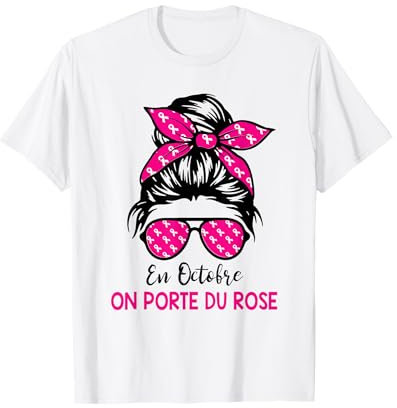 Cancer du Sein Octobre Rose Ruban Femme En Octobre On Porte T-Shirt