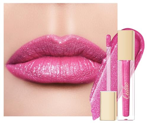 Oulac Glitzer Lippenstift Flüssig | Langanhaltender Lippenstife | Metallic Glitzer Finish | Kussechter Lippenstift | Wasserdicht Lippen Make-up | Cremige Textur | Vegan | 4.5ml MS08