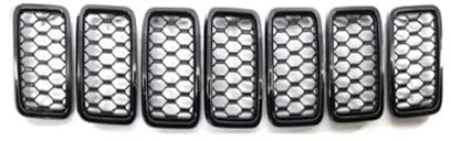 Fuicotto Griglia Radiatore Griglia Anteriore Griglia Mesh Inser Copertura Trim Decor per J&eep per Grand Cherokee 2017 2018 2019 2020 2021(Nero Lucido)