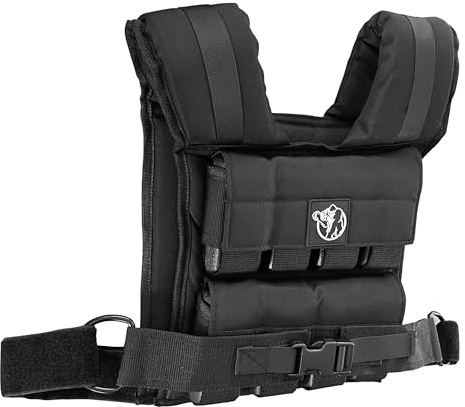 GORILLA SPORTS® Gewichtsweste 10/20/30 kg, verstellbar, Universalgröße | Mit abnehmbaren Eisengewichten, reißfestem Nylon und TPE-Schaum für Damen/Herren; Laufweste, Trainingsweste, Weighted Vest