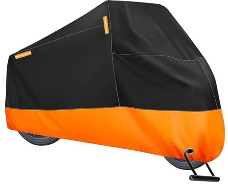 Motorrad Abdeckplane Outdoor Moped Abdeckung - XXL 210D Motorradabdeckung Indoor Winterfest, Motorroller Abdeckung Wasserdicht Abdeckplane Motorrad für Motorrad Motorroller Roller Moped 245x105x125cm