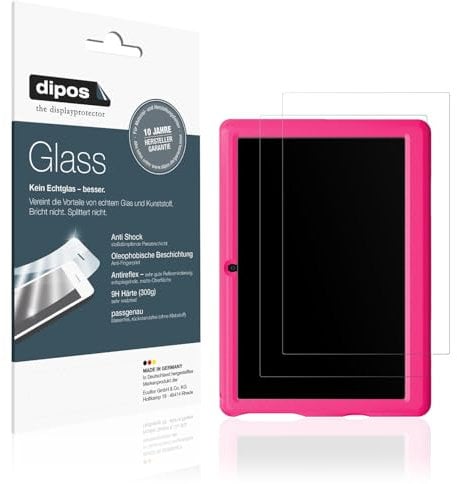 dipos I 2x Displayschutz 9H matt kompatibel mit Bufo Kids Tablet KT1006 10 Zoll Schutzfolie Anti-Shock Folie