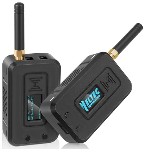 2 Set ESP32 LoRa V3 Module Board with 915 MHz Antenna + 3000mAh Battery + Case - Integrated WiFi Blue tooth SX1262 CP2102 0.96” OLED Display Type C for Ar duino Lora Meshtastic IOT (N35, Black)