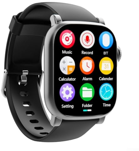 Smart Watch, lettore MP3, 260 mm x 43 mm x 13,5 mm, orologio sportivo BT MP3, lettore touchscreen HD da 2 pollici e riproduzione video (nero e grigio, 32 GB)