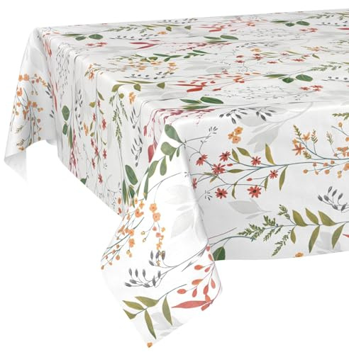 Wachstuchtischdecke Tischdecke abwaschbar Wachstischdecke pflegeleicht wasserabweisend Lotuseffekt Gartentischdecke Natur 160 x 120 cm Schnittkante