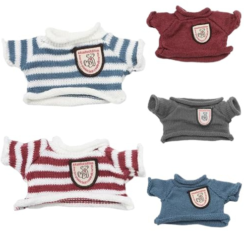 5-teilige Teddybär-Kleidung, Bärenpullover, Teddy-Kleidung, passend für 15, 2–20, 3 cm große Plüschbären, süßes Stofftier für selbstgemachtes Anziehspielzeug
