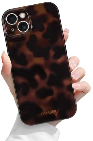 Newseego for iPhone 13 Case Cute Leopard Print Pattern, Brown | for Girls Women, Aesthetic Amber Tortoise Shell Design, Slim Soft TPU, Shockproof Cover, Full Camera Protection