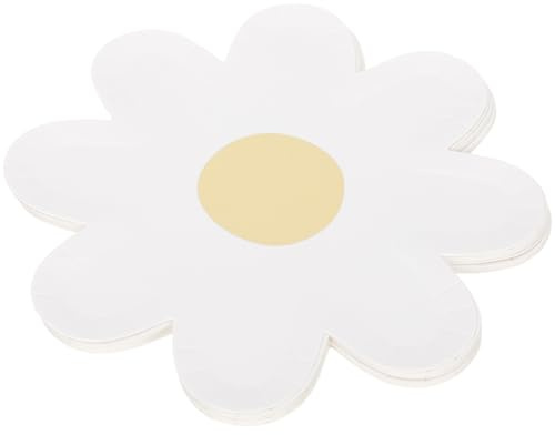 DOITOOL 20 Pièces Assiettes en Carton Forme de Fleur Jetables pour Fête Légères et Faciles à Transporter en Papier Blanc Élégant pour Anniversaire et Pique-niques