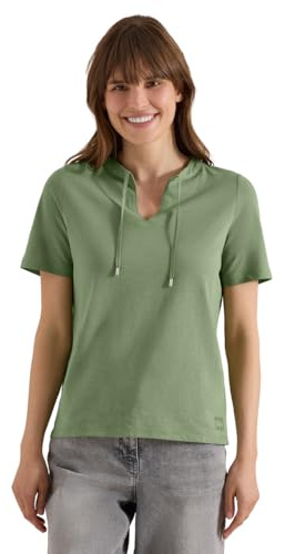 Damen Kurzarm Shirt mit Split Neck