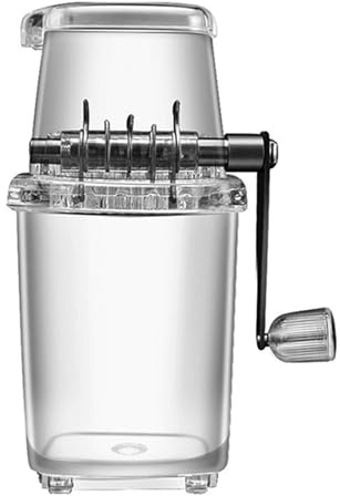 Máquina de hielo picado manual - de hielo manual portátil | Máquina de cono de nieve transparente con cuchillas de acero inoxidable para trituración rápida, picadora de hielo manual