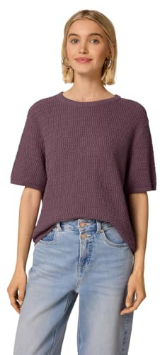 Street One Studio Damen Kurzarm Pullover mit Lochmuster