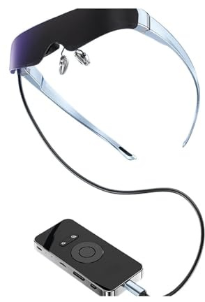 4k 1080p 3D/2D Switching VR Video Glasses Women Man Big Screen Dual Lens Virtual Mobile Theatre Ar Smart Glasses(128GB Version)