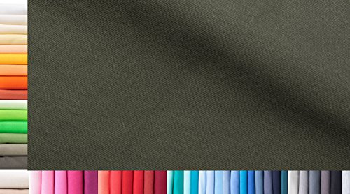 Bündchenstoff XXL als Meterware|doppelt: 75cm breit|einfach: 150cm breit|Farbe: 15 Olivgrün|1m lang|96% Baumwolle, 4% Elasthan|Jersey|1buy3|Grundpreis pro qm: € 10,66