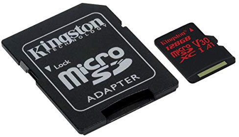 Kingston MicroSD Canvas React -( SDCR/128GB ) Class 10, La Carte Idéale pour la Vidéo 4k et les Photos en Mode Rafale