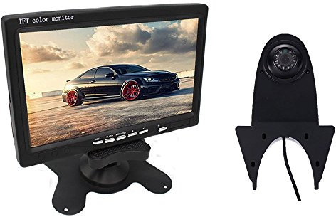 Auto Dritte Dachspitzenbefestigung Rückansicht Rückfahrkamera und LCD-Monitor für Mercedes Crafter T5 Citroen Dacia FIAT Hyundai Isuzu Iveco Mitsubishi Nissan Opel Peugeot Renault Seat Skoda