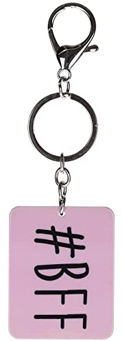 Stands Out, Supplying Outstanding Gifts #BFF Best Friends Forever Pink Novelty Keyring Bag Tag Charm