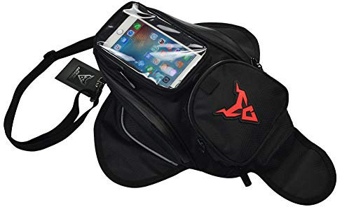 Chen0-Super Tanktasche für Motorräder & Motorräder mit starkem magnetischem GPS-Reise-Satteltasche, wasserdicht, Oxford, klein, Red label