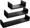 WOLTU Wandregal CD DVD Regal Bücherregal Wandboard 3er Set Retro Hängeregal, in U Form, schwarz, RG9311sz