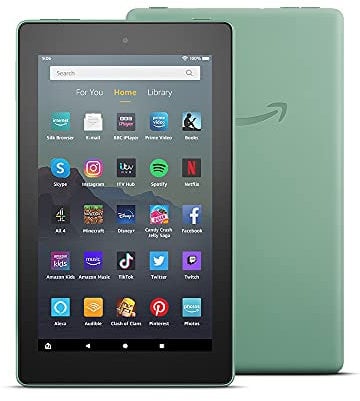 Fire 7 Tablet | 7 display, 32 GB, Sage with Ads (2019 Release)