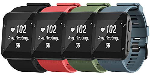 NotoCity Armband für Garmin Forerunner 35/Approach S10, Quickfit Silikon Armbänder Kompatibel mit Garmin Forerunner 35,Mehrfache Farben (4PCS)