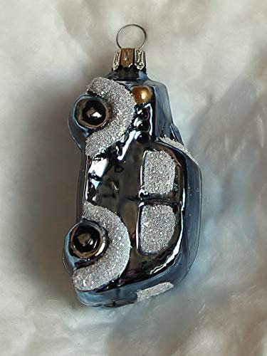 Lauschaer Glas Christbaumschmuck Auto blau Christbaumschmuck mundgeblasen,handdekoriert