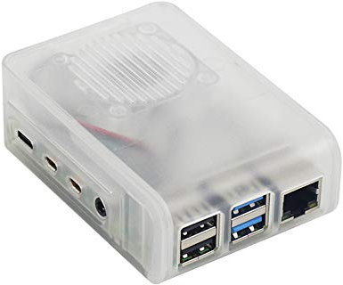 SB Raspberry Pi 4 Case Premium Case for Raspberry Pi 4 with Fan, Raspberry Pi Case for Raspberry Pi 4 Model B with Cooling Fan (Clear)