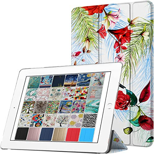 DuraSafe Cases for iPad 9th 2021 8th 2020 7th 2019 Gen [iPad 9 iPad 8 iPad 7 ] 10.2 Inch A2602 A2270 A2197 MK663B/A MK673B/A MYN62B/A MW6Y2B/A Printed PC Clear Flip Back Cover - Birds & Flowers