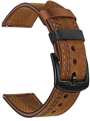 TRUMiRR Ersatz für HUAWEI Watch 5 46mm/GT 5 46mm/GT 4/GT 3 Pro Leder Armband, 22mm Doppelfarbe Echtes Leder Uhrenarmband