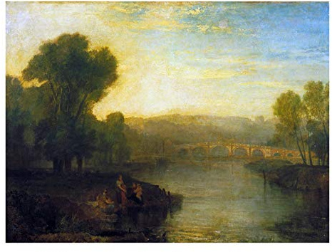 JMW Turner - View of Richmond Hill and Bridge, vintage art, 12x8 (A4) Reproduction Poster Print
