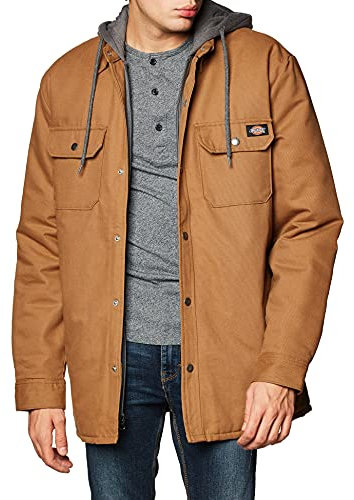 Dickies Giacca in Pile con Cappuccio e idroscudo Capispalla da Lavoro, Anatra Marrone, XS Uomo