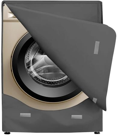 Cubierta para lavadora/secadora, cubierta de lavadora para máquina de carga frontal impermeable y a prueba de polvo de 27 pulgadas de ancho x 33 pulgadas de alto (gris)