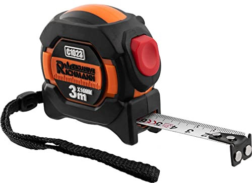 RICHMANN Maßband Messband Bandmaß Rollband Rollmeter 3m 5m 8m magnetisch Nylon Rollmaßband Auto-Stop Klasse 1 (3m / 16mm)