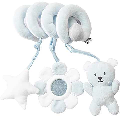 Herbests Baby Kinderwagen Spirale Spielzeug,Cartoon Tier Plüschtiere Bett Hängen Spielzeug Baby Autositz Hängen Spielzeug Baby Activity-Spirale Kette Babyschale Spielzeug ab 0-6 Monaten,Bär