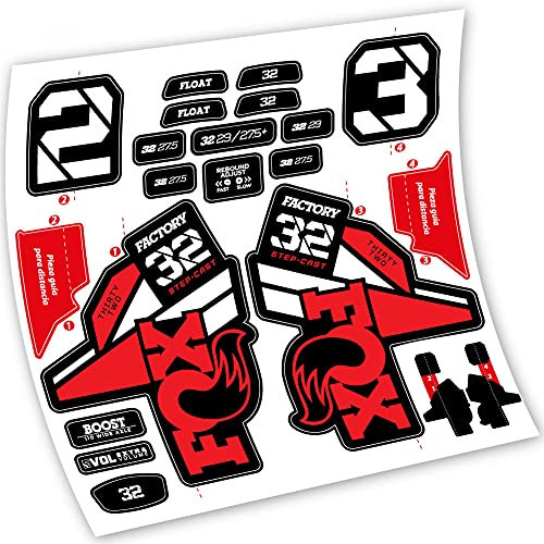 Adesivi in vinile Fox 32 Factory Kashima 2021 forcella (Red Two)