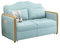 ChengBeautiful Schlafsofa Nordic Multifunktionales Schlafsofa Faltbares Wohnzimmer Doppel Dual-Use Small Wohnung Massivholz Stoff Kleines Sofa (Farbe : Blau, Size : 120x65x95cm)