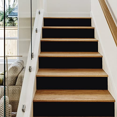 Contremarche à Coller Noir Mat. Contremarche escalier 1m. Contremarche décorative. Autocollant Noir pour escalier