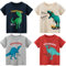 NautySaurs 4er-Pack Kleinkind Jungen T-Shirts mit Dinosaurier Hai Bagger LKW grafischen Kurzarm Tees, 6-Dinosaurier, 4 Jahre