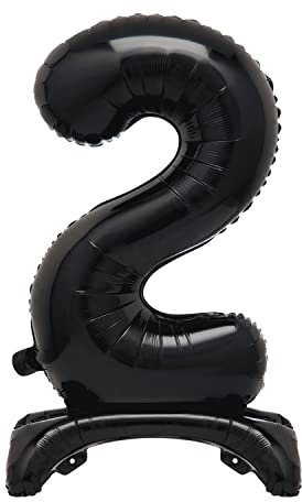 Unique Party 13782 - Riesen Stehen Nummer 2 Ballon - 76 cm - Schwarz