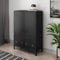 [en.casa] Metallschrank Oripää Wohnzimmerschrank 110 x 75 x 33 cm Aktenschrank Werkstattschrank mit 2 Türen und 2 höhenverstellbaren Ablagen Schwarz