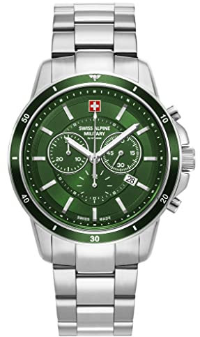 Swiss Alpine Military by Grovana Herren Analog Schweizer Quarzwerk Uhr mit Edelstahl Armband 7089.9134SAM