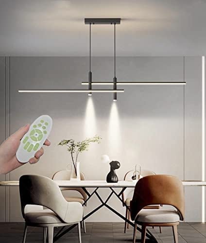Moderne Design LED pendelleuchte esszimmer dimmbar hängelampe, hängeleuchte mit Fernbedienung,Wohnzimmerlampe hängend Höhenverstellbar Esstischlampe,Bürolampe