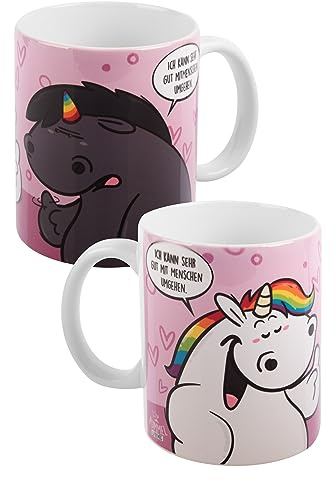 Pummel & Friends Tasse Kaffeetasse Becher Kaffeebecher aus Keramik 320 ml