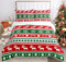 IUNTWEIE Weihnachtsbettwäschee 220x240,Weihnachtsmann und Elch Schneemann Rot Bettbezug,Weihnachtsdekoration,Weiche Bettwäsche Set mit Reißverschluss (D, 220x240cm)