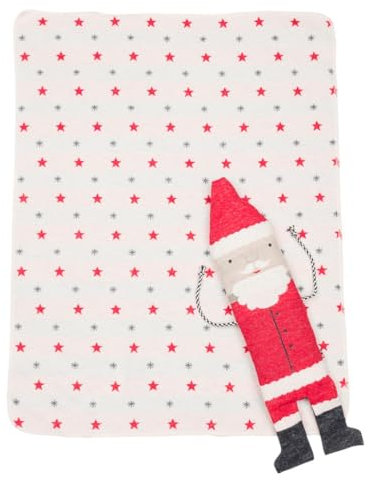 David Fussenegger [W0724] Set Decke in der Puppe Weihnachtsmann rot, 90x70 cm